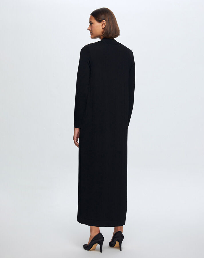 T24K-4009 Parlak Taşlı Elbise BLACK - 4