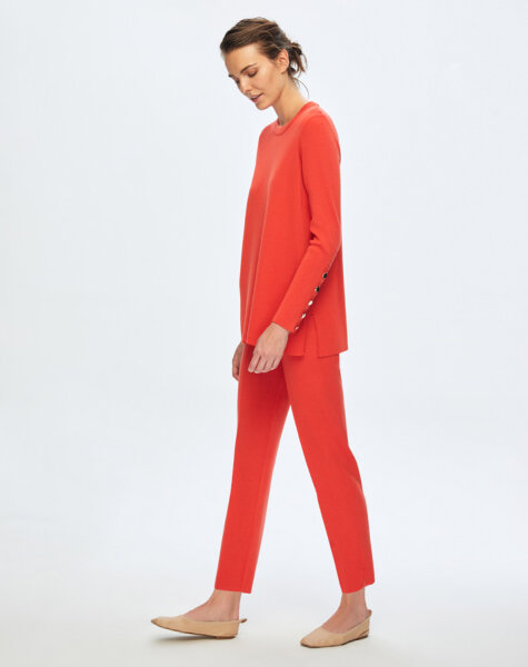 T24K-6001 Uzun Kollu Basic Tunik ASPO-CORAL - MISS DALIDA (1)