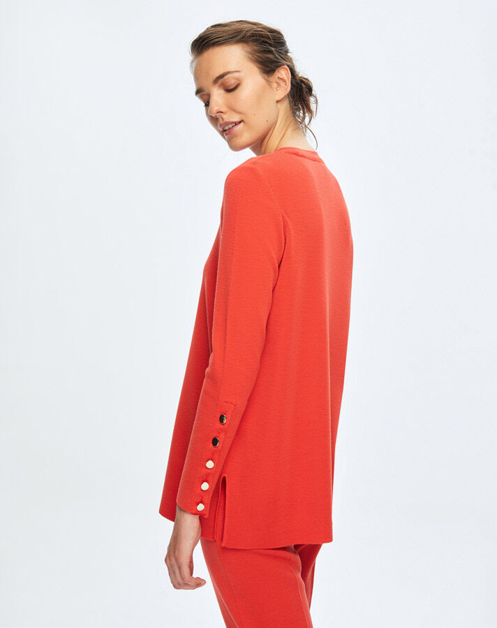 T24K-6001 Uzun Kollu Basic Tunik ASPO-CORAL - 3