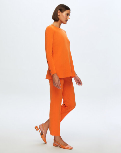 T24K-6001 Uzun Kollu Basic Tunik BROLO-ORANGE - MISS DALIDA (1)