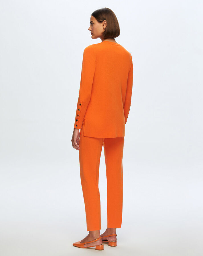 T24K-6001 Uzun Kollu Basic Tunik BROLO-ORANGE - 3
