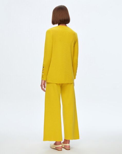 T24K-6001 Uzun Kollu Basic Tunik ETİCA-YELLOW 