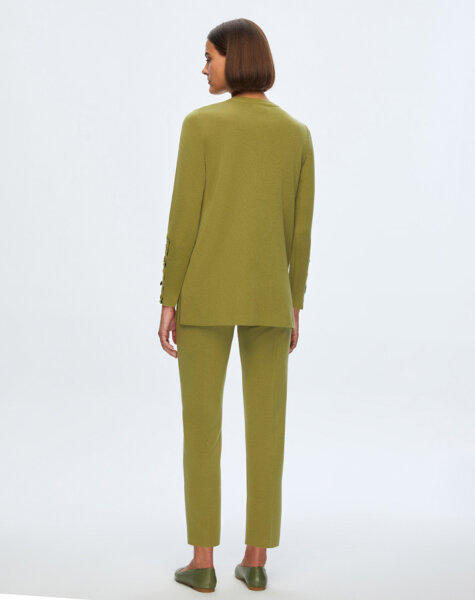 T24K-6001 Uzun Kollu Basic Tunik FİABA-OLİVE - 2