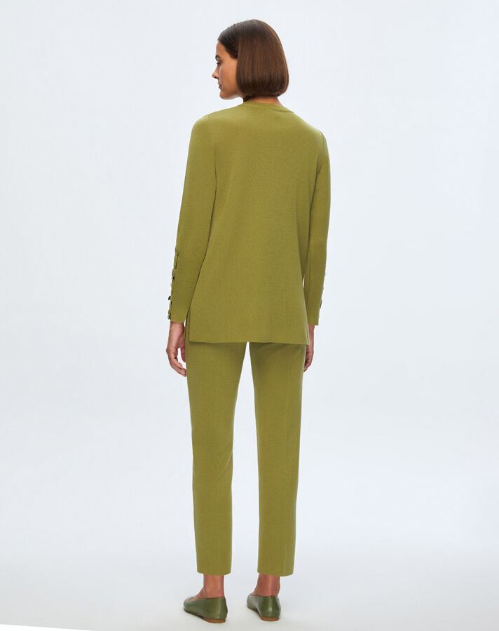 T24K-6001 Uzun Kollu Basic Tunik FİABA-OLİVE - 2