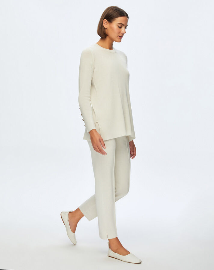 T24K-6001 Uzun Kollu Basic Tunik TERRA-MİLKY - 1