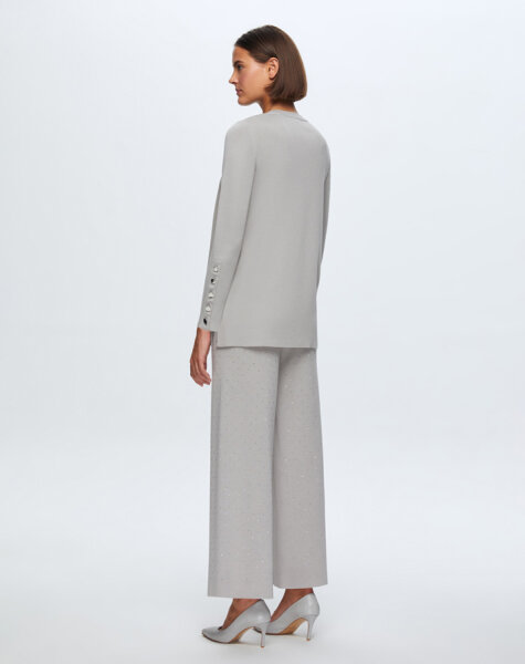 T24K-6001 Uzun Kollu Basic Tunik VİLLA-GREY - 2