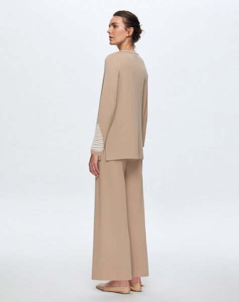 T24K-6002 Örgü Detaylı Triko Tunik CORO-CAMEL - 3