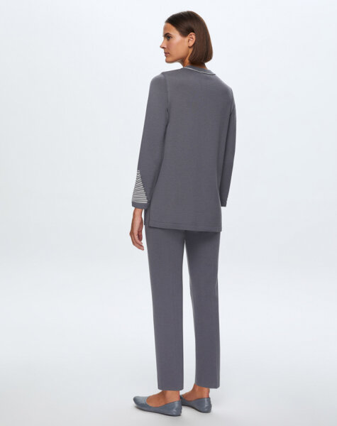 T24K-6002 Örgü Detaylı Triko Tunik OMERO-DARK GREY - 3