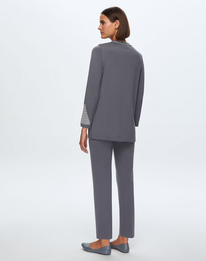 T24K-6002 Örgü Detaylı Triko Tunik OMERO-DARK GREY - 3