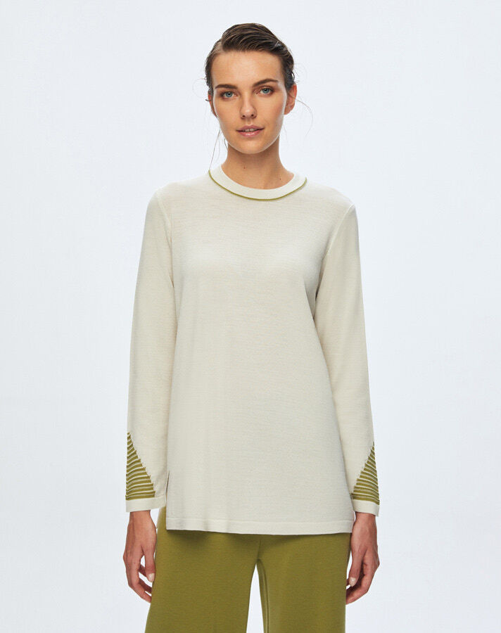 T24K-6002 Örgü Detaylı Triko Tunik VOLO-SMOKE - 3