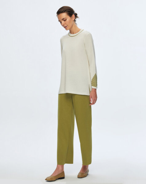 T24K-6002 Örgü Detaylı Triko Tunik VOLO-SMOKE 