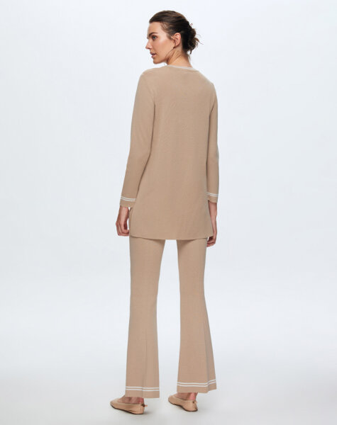 T24K-6003 Kare Desenli Tunik CORO-CAMEL - 2