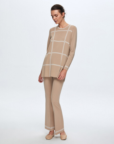 T24K-6003 Kare Desenli Tunik - 3