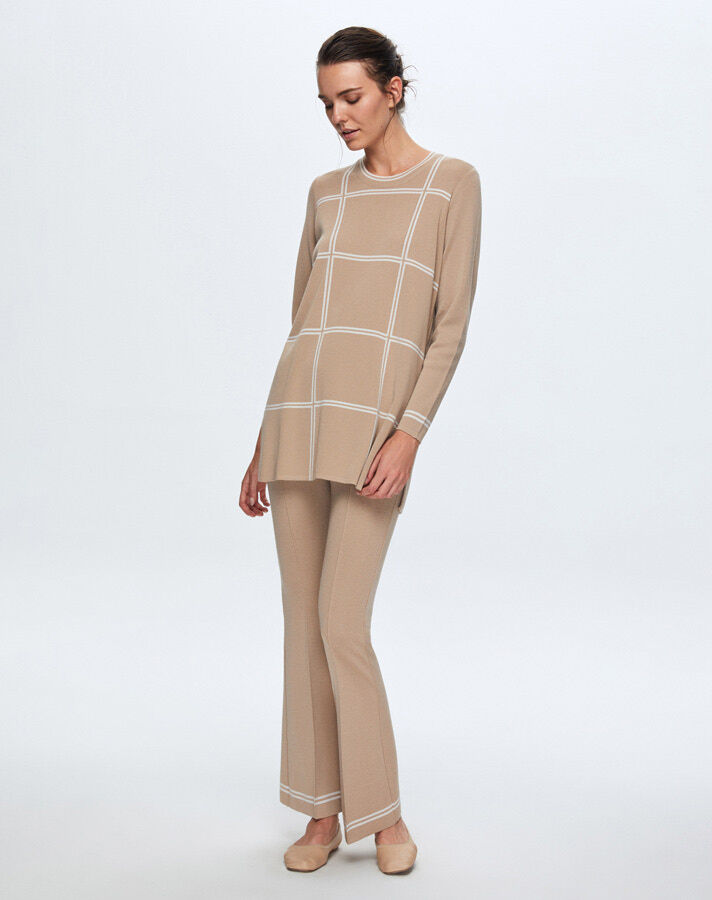 T24K-6003 Kare Desenli Tunik - 3