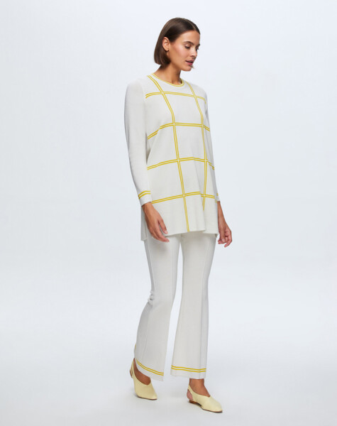 T24K-6003 Kare Desenli Tunik - 5