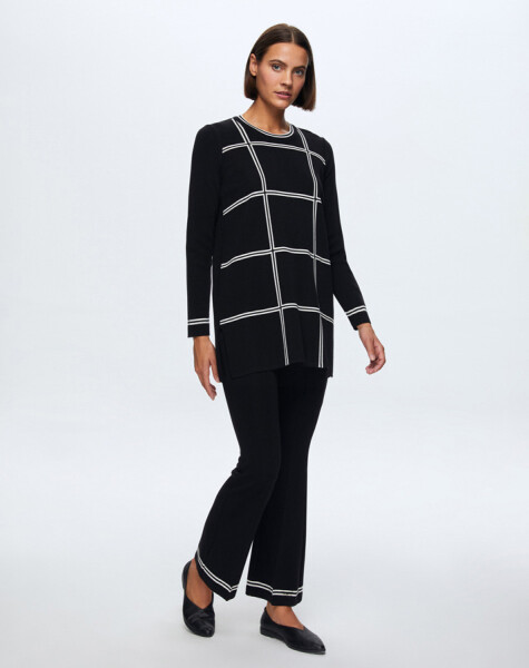 T24K-6003 Kare Desenli Tunik - 8