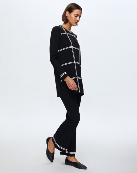 T24K-6003 Kare Desenli Tunik - 9