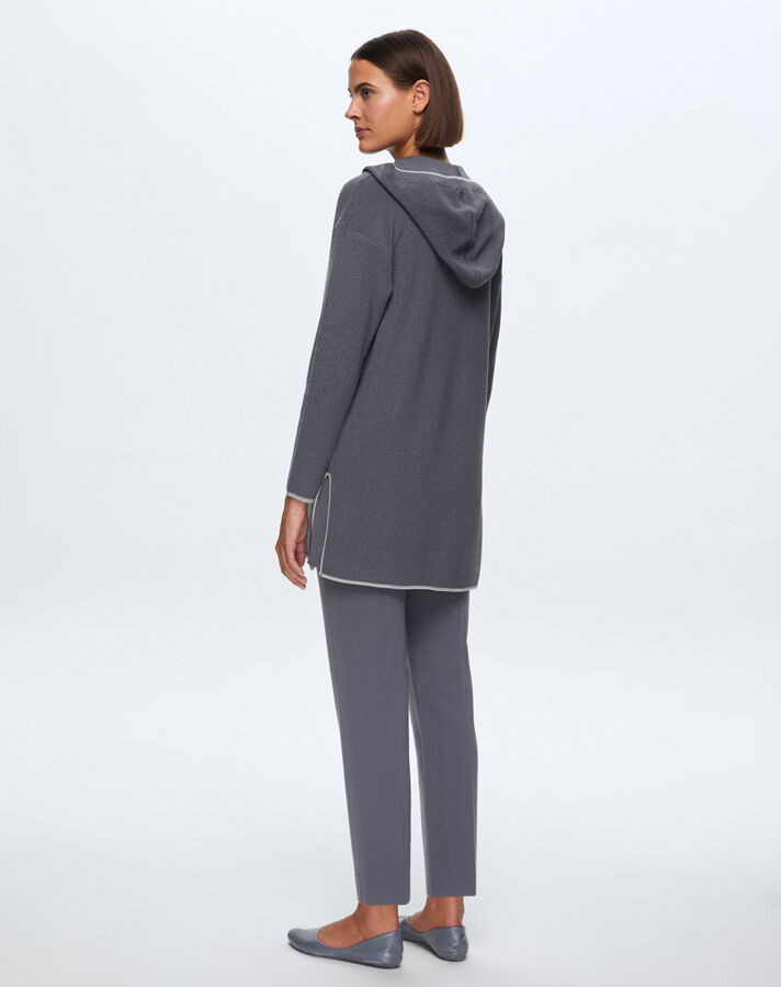 T24K-6004 Selanik Örgü Kapişonlu Tunik - 3