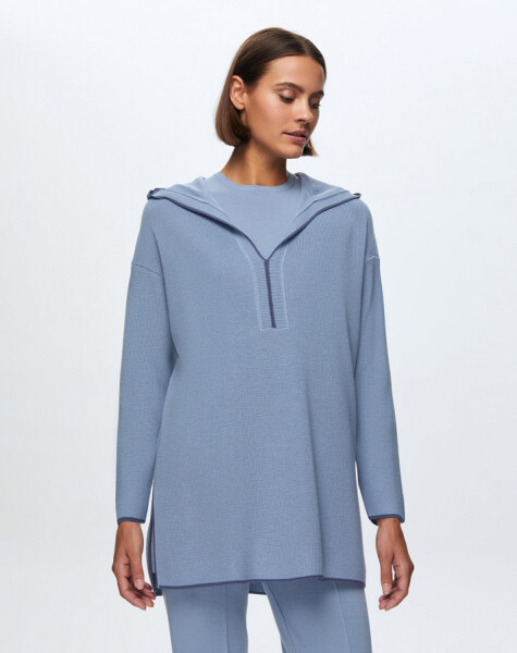 T24K-6004 Selanik Örgü Kapişonlu Tunik - 6