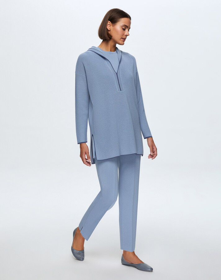 T24K-6004 Selanik Örgü Kapişonlu Tunik - 7