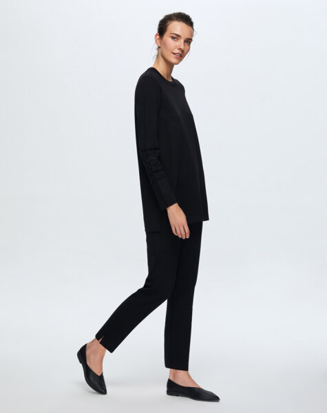 T24K-6008 Kolu Taşlı Tunik BLACK - 2