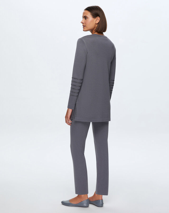 T24K-6008 Kolu Taşlı Tunik OMERO-DARK GREY - 3