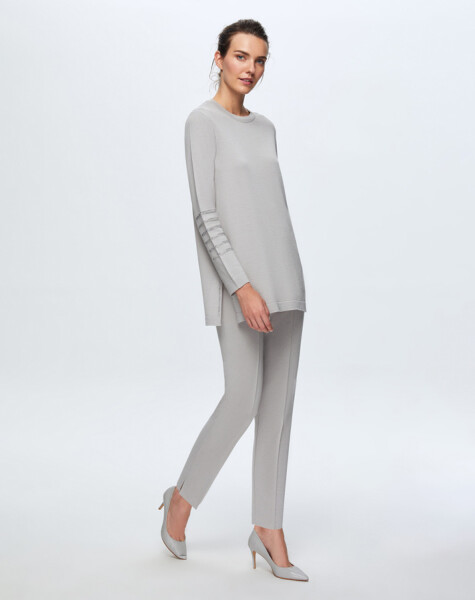 T24K-6008 Kolu Taşlı Tunik - 1