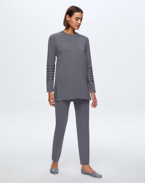 T24K-6008 Kolu Taşlı Tunik - 5
