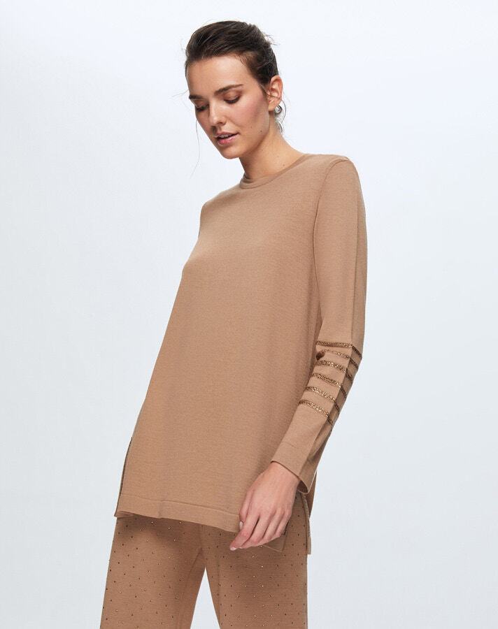 T24K-6008 Kolu Taşlı Tunik - 7