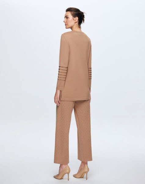 T24K-6008 Kolu Taşlı Tunik - 9
