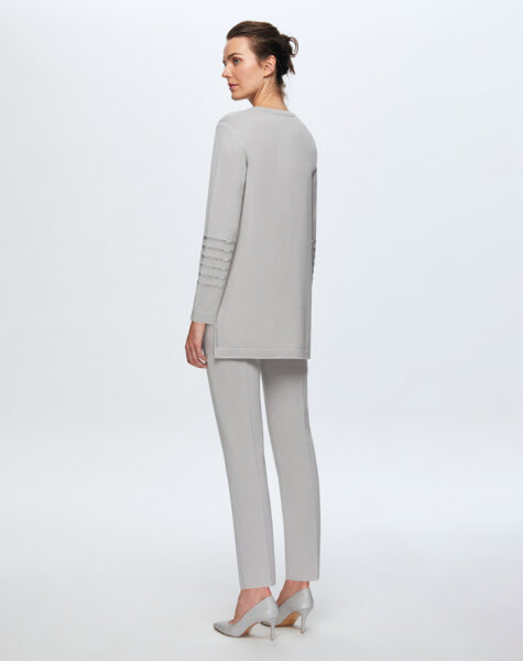 T24K-6008 Kolu Taşlı Tunik VİLLA-GREY - 3