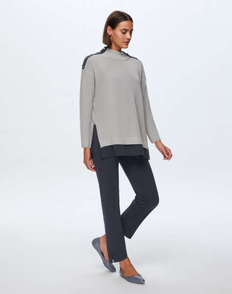 T24K-6009 Renkli Düğme Aksesuarlı Tunik - 9
