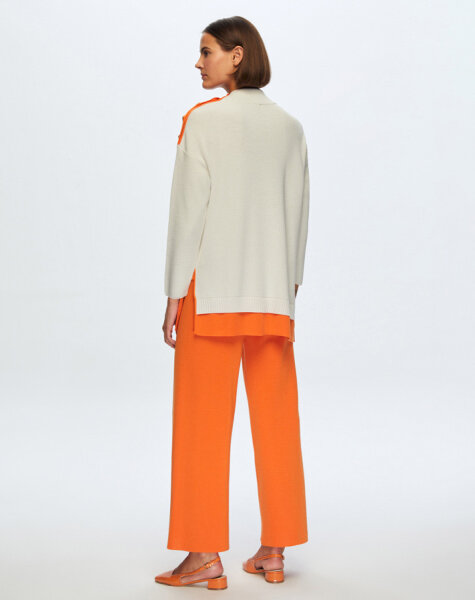 T24K-6009 Renkli Düğme Aksesuarlı Tunik VOLO-SMOKE / BROLO-ORANGE - 3