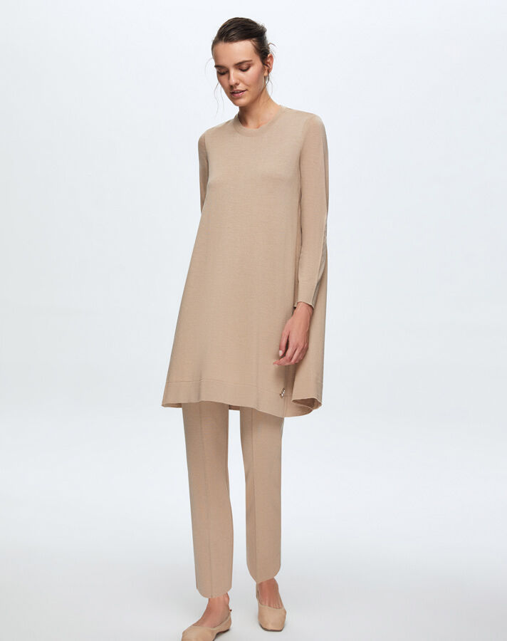 T24K-6010 Arkası Uzun Tunik COMO-CAREMEL - 1