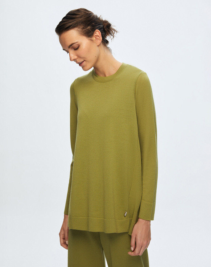 T24K-6010 Arkası Uzun Tunik FİABA-OLİVE - 1