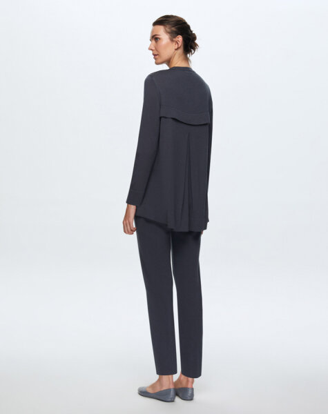 T24K-6010 Arkası Uzun Tunik PENNA-DARK BLUE - 2