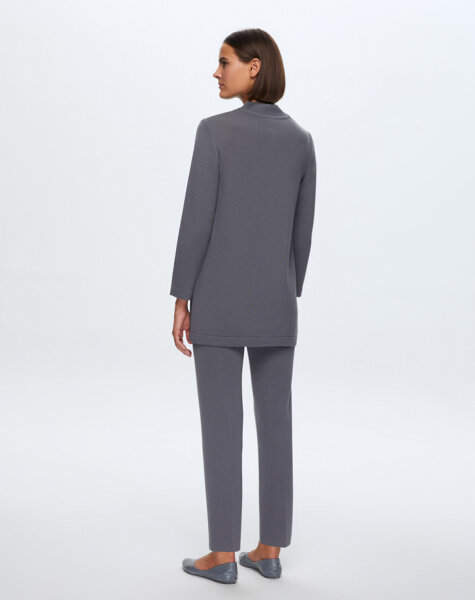 T24K-6011 V Yaka Triko Tunik OMERO-DARK GREY - 2