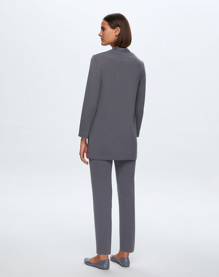 T24K-6011 V Yaka Triko Tunik OMERO-DARK GREY - 2