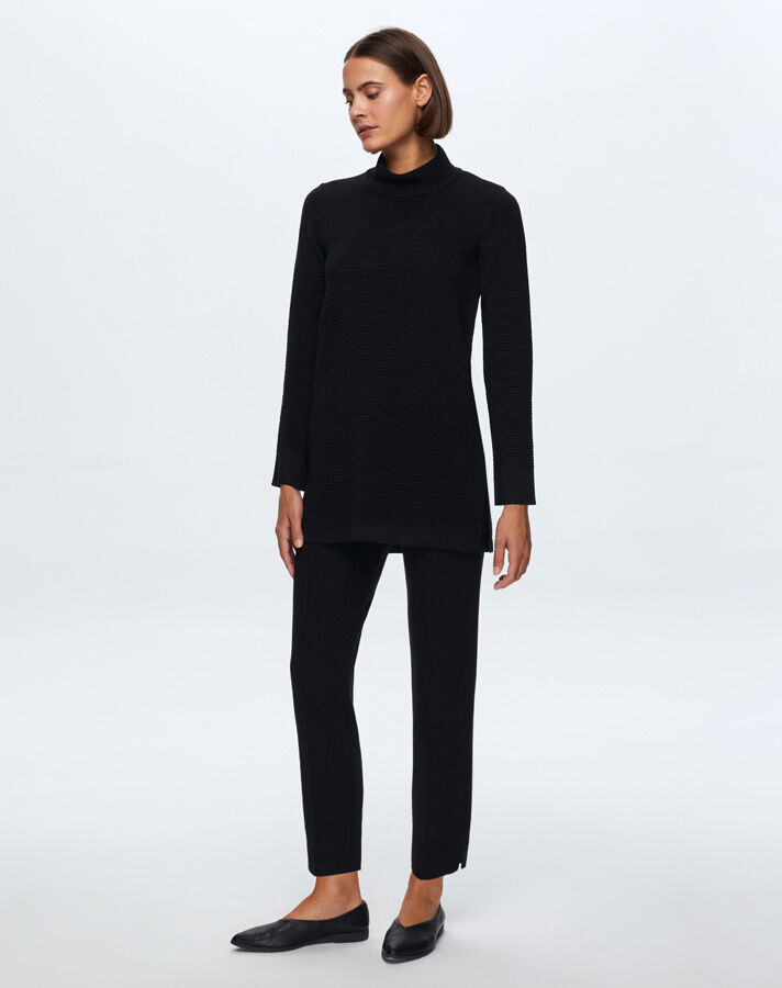 T24K-6013 Yarım Balıkçı Tunik BLACK - 2