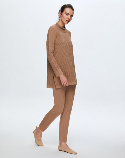 T24K-6013 Yarım Balıkçı Tunik CORO-CAMEL 