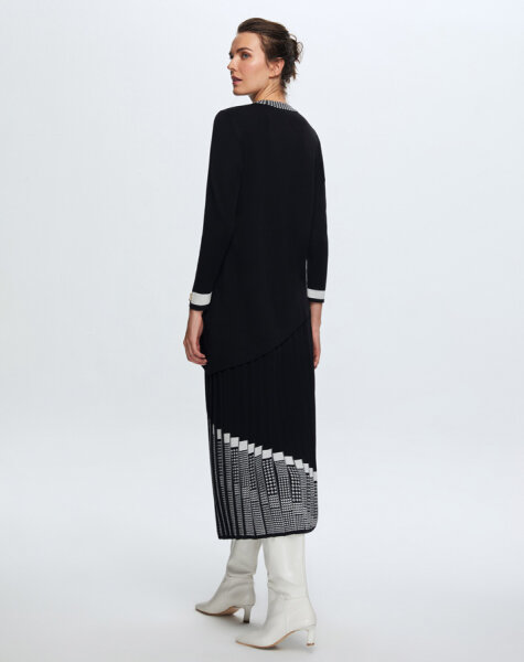 T24K-6016 Asimetrik Kesim Triko Tunik BLACK - 2