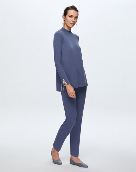 T24K-6017 Renk Şeritli Triko Tunik OGGİ-BULLET 