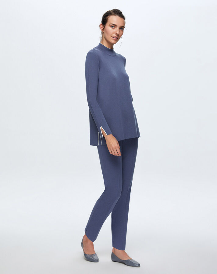 T24K-6017 Renk Şeritli Triko Tunik OGGİ-BULLET - 1