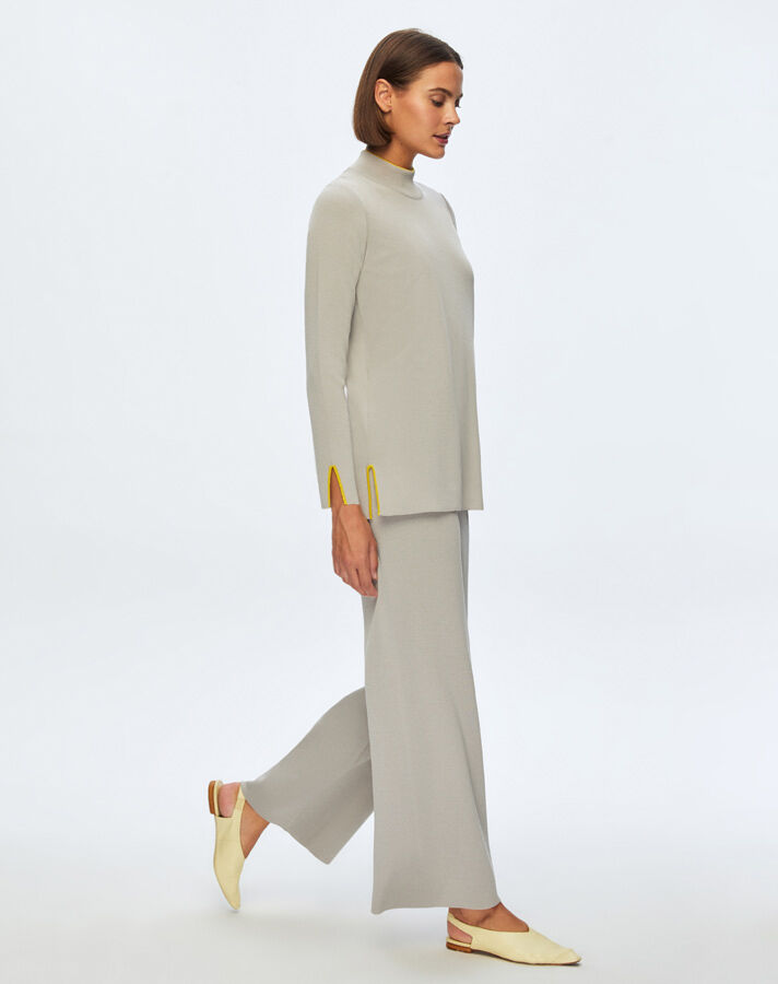 T24K-6017 Renk Şeritli Triko Tunik VİLLA-GREY - 2