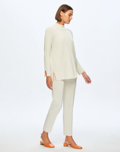 T24K-6017 Renk Şeritli Triko Tunik VOLO-SMOKE 