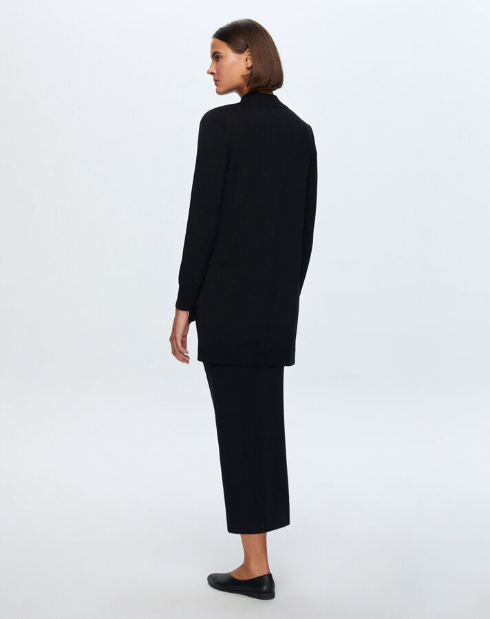 T24K-6018 Keçe Detaylı Triko Tunik BLACK - 3