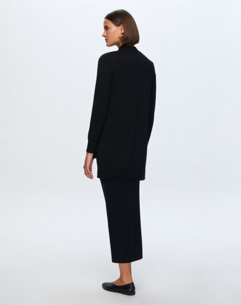 T24K-6018 Keçe Detaylı Triko Tunik BLACK - 3