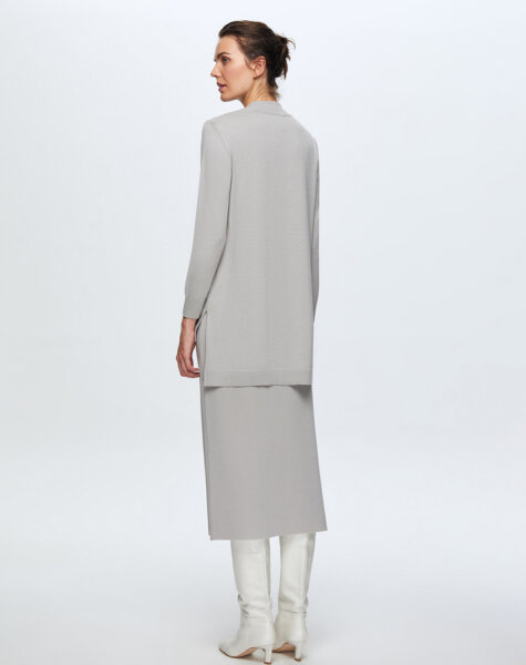 T24K-6018 Keçe Detaylı Triko Tunik VİLLA-GREY - 3