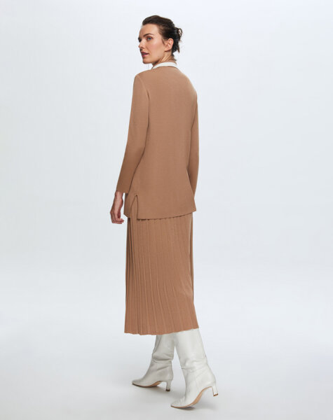 T24K-6021 Erkek Yaka Triko Tunik COMO-CAREMEL - 2