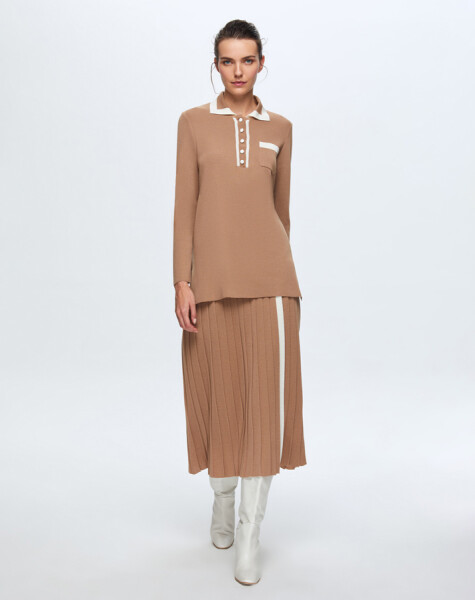 T24K-6021 Erkek Yaka Triko Tunik - 11